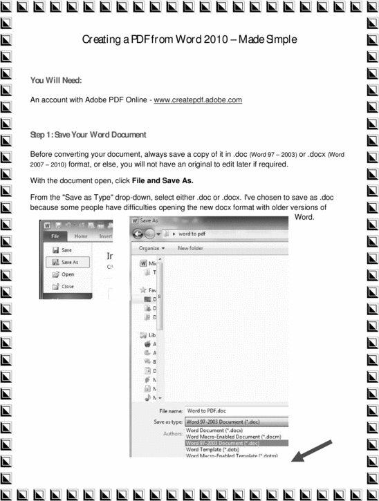 Product picture Creating A PDF From Word 2010