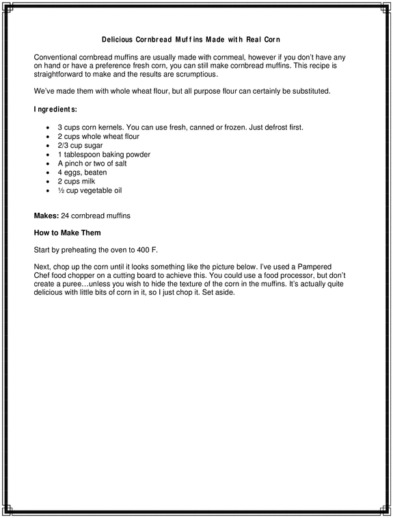 Product picture Cornbread Muffins - Easy to Make